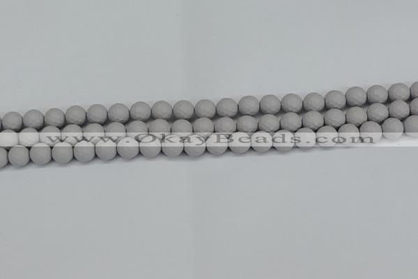 CSB1941 15.5 inches 6mm faceted round matte shell pearl beads