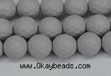 CSB1942 15.5 inches 8mm faceted round matte shell pearl beads