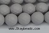 CSB1944 15.5 inches 12mm faceted round matte shell pearl beads