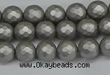 CSB1951 15.5 inches 6mm faceted round matte shell pearl beads