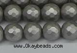 CSB1954 15.5 inches 12mm faceted round matte shell pearl beads