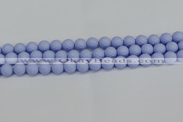 CSB1962 15.5 inches 8mm faceted round matte shell pearl beads