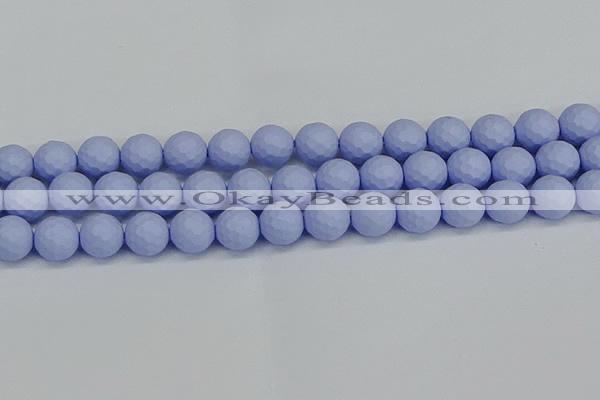 CSB1963 15.5 inches 10mm faceted round matte shell pearl beads