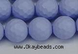 CSB1964 15.5 inches 12mm faceted round matte shell pearl beads