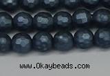 CSB1971 15.5 inches 6mm faceted round matte shell pearl beads