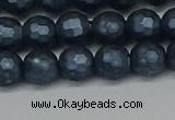 CSB1972 15.5 inches 8mm faceted round matte shell pearl beads