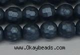 CSB1973 15.5 inches 10mm faceted round matte shell pearl beads