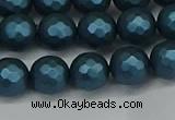 CSB1981 15.5 inches 6mm faceted round matte shell pearl beads