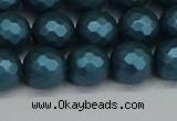 CSB1982 15.5 inches 8mm faceted round matte shell pearl beads