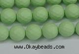 CSB1991 15.5 inches 6mm faceted round matte shell pearl beads