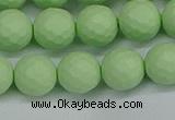 CSB1993 15.5 inches 10mm faceted round matte shell pearl beads