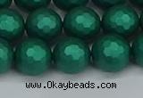 CSB2003 15.5 inches 10mm faceted round matte shell pearl beads