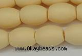 CSB2100 15.5 inches 10*14mm rice matte shell pearl beads