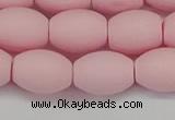 CSB2101 15.5 inches 10*14mm rice matte shell pearl beads