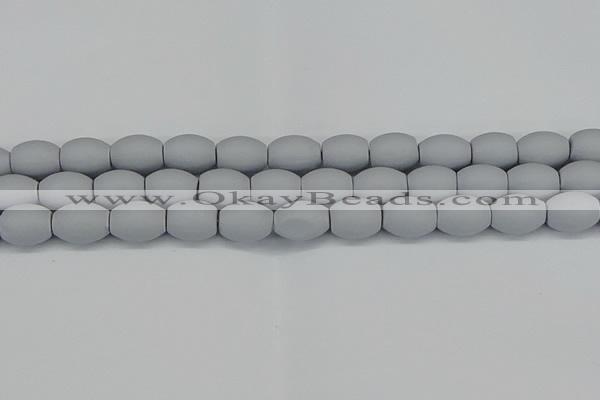 CSB2104 15.5 inches 10*14mm rice matte shell pearl beads