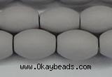 CSB2105 15.5 inches 10*14mm rice matte shell pearl beads