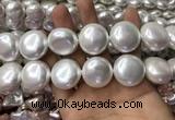 CSB2131 15.5 inches 25mm flat round shell pearl beads wholesale