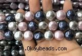 CSB2153 15.5 inches 16mm flat round mixed shell pearl beads