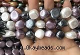 CSB2157 15.5 inches 14*14mm - 15*15mm baroque mixed shell pearl beads