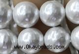 CSB2184 15.5 inches 6mm ball shell pearl beads wholesale