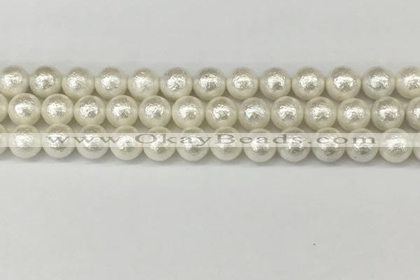 CSB2202 15.5 inches 8mm round wrinkled shell pearl beads wholesale