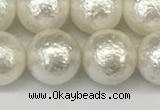 CSB2203 15.5 inches 10mm round wrinkled shell pearl beads wholesale