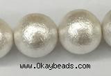 CSB2206 15.5 inches 16mm round wrinkled shell pearl beads wholesale