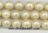 CSB2210 15.5 inches 4mm round wrinkled shell pearl beads wholesale