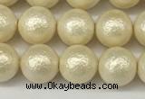 CSB2212 15.5 inches 8mm round wrinkled shell pearl beads wholesale