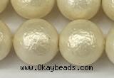 CSB2215 15.5 inches 14mm round wrinkled shell pearl beads wholesale