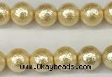 CSB2220 15.5 inches 4mm round wrinkled shell pearl beads wholesale