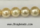 CSB2221 15.5 inches 6mm round wrinkled shell pearl beads wholesale