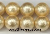 CSB2223 15.5 inches 10mm round wrinkled shell pearl beads wholesale