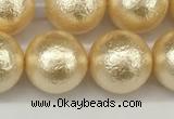 CSB2225 15.5 inches 14mm round wrinkled shell pearl beads wholesale