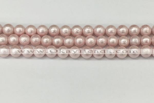 CSB2232 15.5 inches 8mm round wrinkled shell pearl beads wholesale