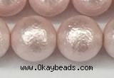 CSB2236 15.5 inches 16mm round wrinkled shell pearl beads wholesale