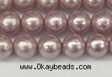 CSB2240 15.5 inches 4mm round wrinkled shell pearl beads wholesale