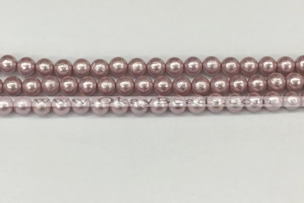 CSB2241 15.5 inches 6mm round wrinkled shell pearl beads wholesale