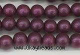 CSB2250 15.5 inches 4mm round wrinkled shell pearl beads wholesale