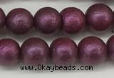 CSB2252 15.5 inches 8mm round wrinkled shell pearl beads wholesale