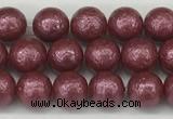 CSB2260 15.5 inches 4mm round wrinkled shell pearl beads wholesale