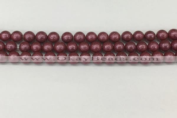 CSB2261 15.5 inches 6mm round wrinkled shell pearl beads wholesale