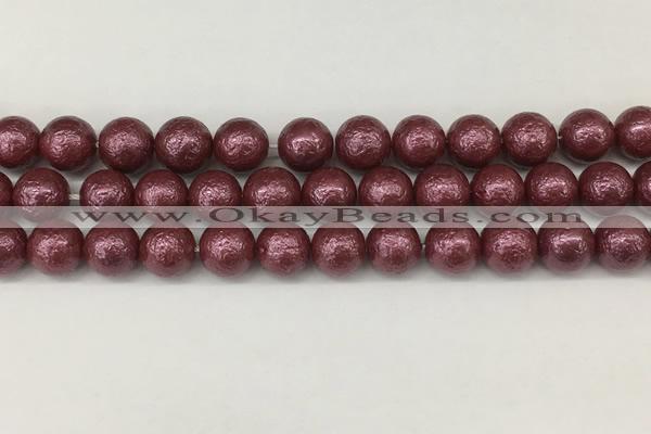 CSB2263 15.5 inches 10mm round wrinkled shell pearl beads wholesale