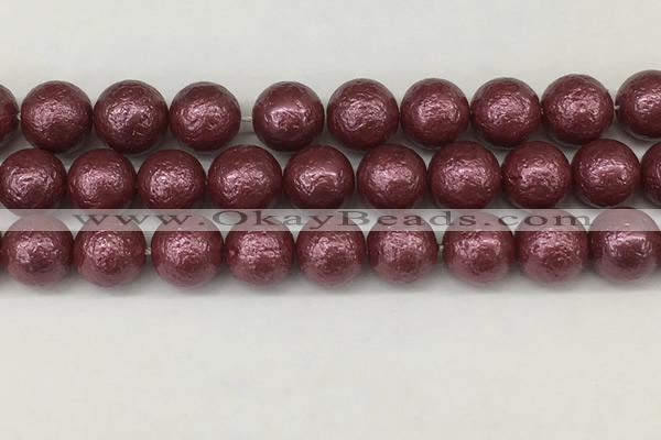 CSB2266 15.5 inches 16mm round wrinkled shell pearl beads wholesale