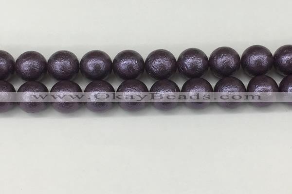 CSB2276 15.5 inches 16mm round wrinkled shell pearl beads wholesale