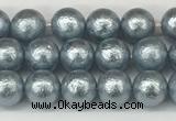 CSB2280 15.5 inches 4mm round wrinkled shell pearl beads wholesale