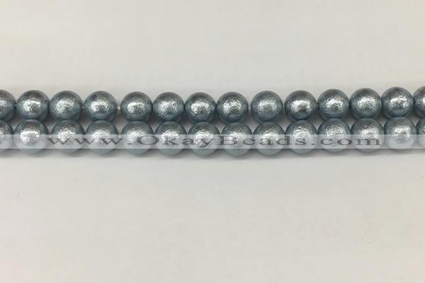 CSB2282 15.5 inches 8mm round wrinkled shell pearl beads wholesale