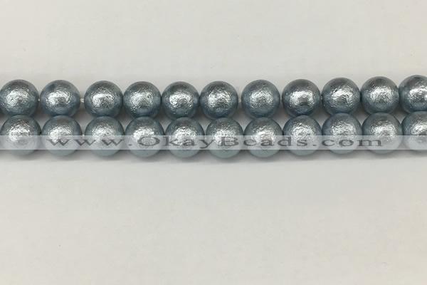 CSB2284 15.5 inches 12mm round wrinkled shell pearl beads wholesale