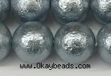 CSB2285 15.5 inches 14mm round wrinkled shell pearl beads wholesale