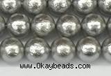 CSB2301 15.5 inches 6mm round wrinkled shell pearl beads wholesale